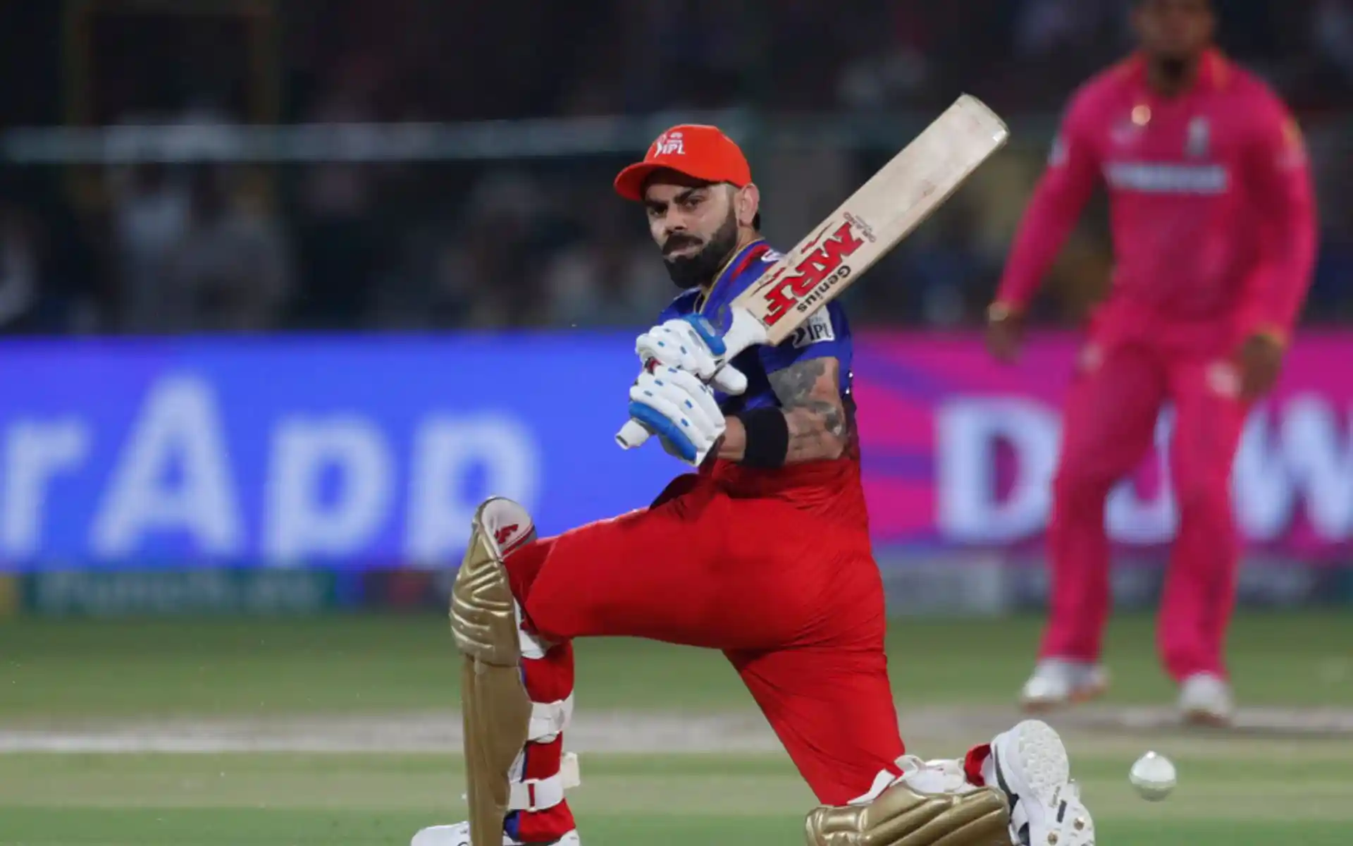 Virat Kohli playing a shot in IPL 2024 [AP]